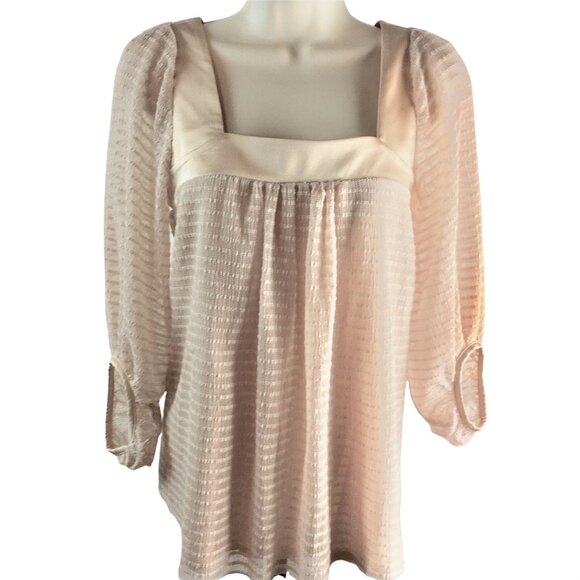 Womens Anthropologie Meadow Rue Blouse Peach Textured Shirt Top Size XS Pink - Picture 1 of 11